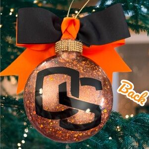 Christmas Tree Ornament, Oregon State University, Vinyl Glitter Ornament, Gift